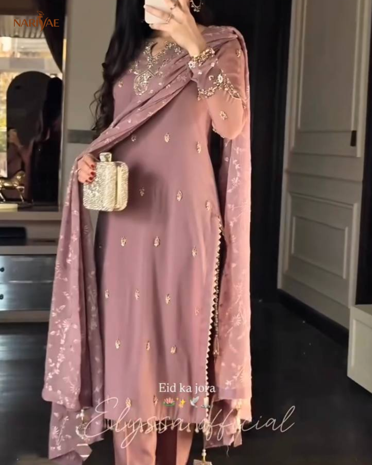 Designer Faux Georgette Embroidered Suit Set | Heavy Sequence & Beads Work Top with Pant & Dupatta | Fully Stitched Ready to Wear Ethnic Wear