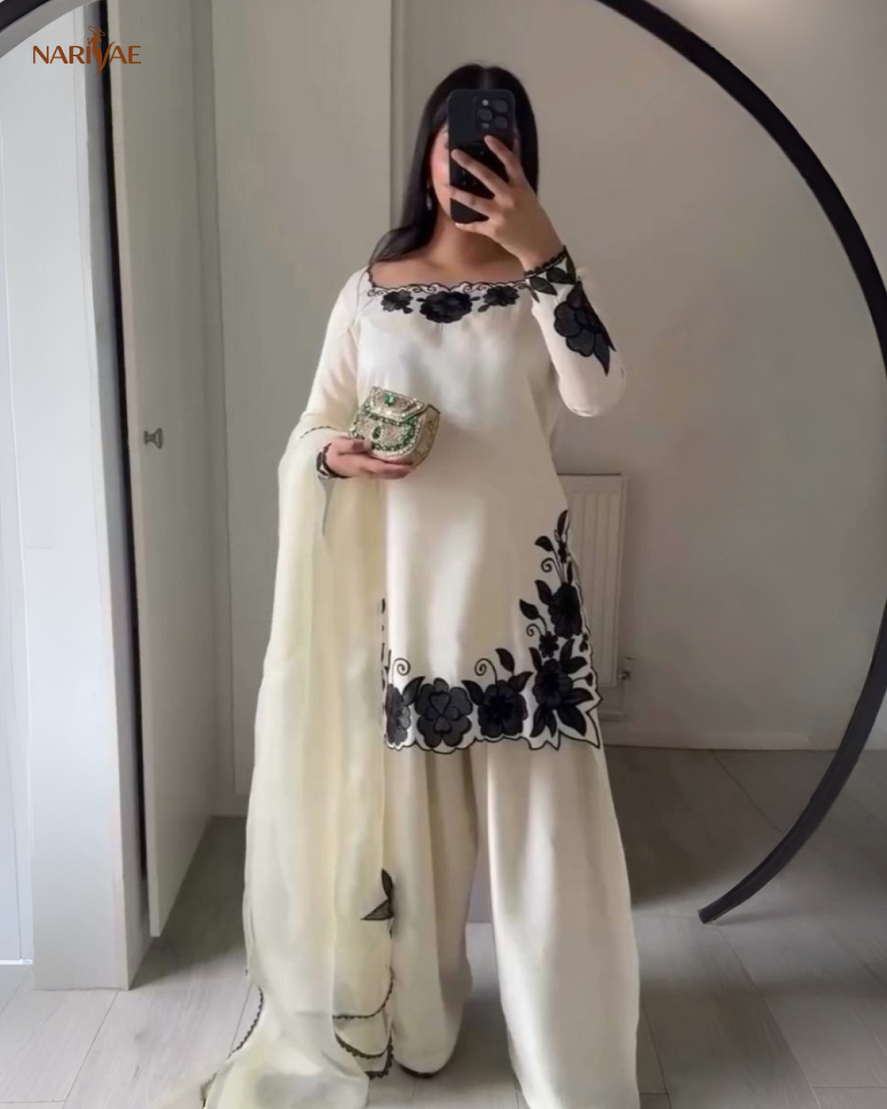 Fendy Silk Embroidered Kurta Farshi Pant Set with Dupatta | Elegant Ethnic Wear for Women | Fully Stitched Ready to Wear
