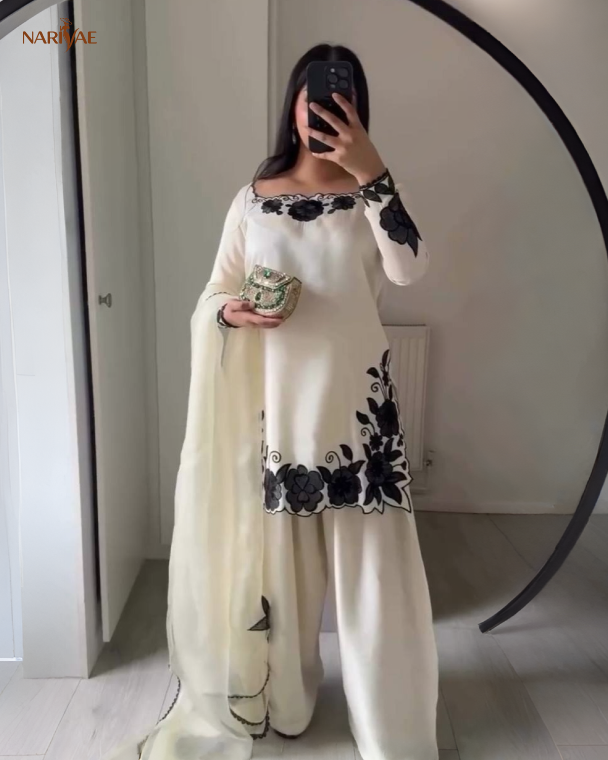 Fendy Silk Embroidered Kurta Farshi Pant Set with Dupatta | Elegant Ethnic Wear for Women | Fully Stitched Ready to Wear