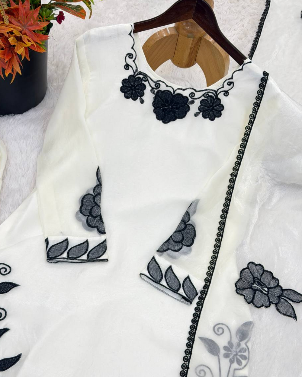 Fendy Silk Embroidered Kurta Farshi Pant Set with Dupatta | Elegant Ethnic Wear for Women | Fully Stitched Ready to Wear