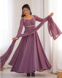 Georgette Anarkali Gown with Dupatta Set | Heavy Flare Designer Party Wear Gown for Women | Ready to Wear