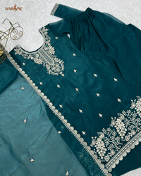 Sharara Set in Pure Soft Crunchy Silk with Sequence, Thread & Zari Work | Flowy Sharara & Dupatta | Fully Stitched Ready to Wear Ethnic Set for Women