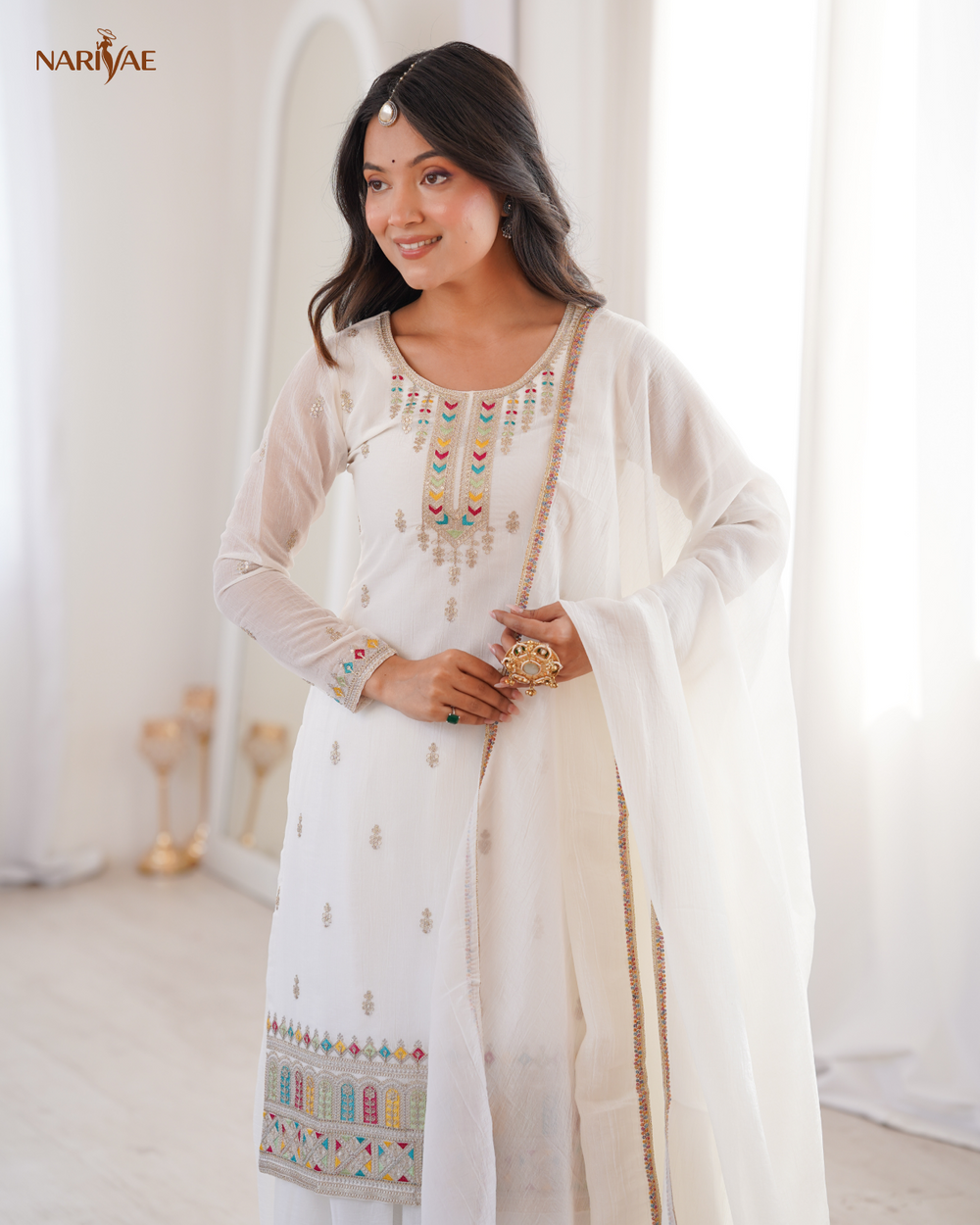 Sharara Set in Pure Soft Crunchy Silk with Sequence, Dori, Thread & Zari Work | Flowy Sharara & Dupatta | Fully Stitched Ready to Wear Ethnic Set for Women