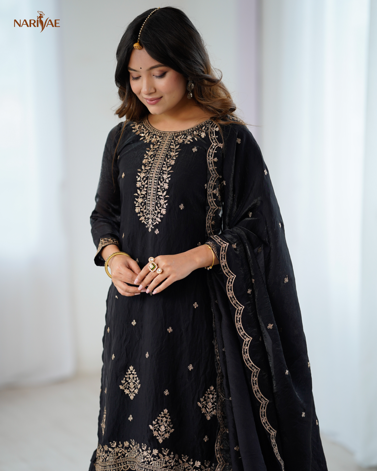 Sharara Set in Pure Soft Crunchy Silk | Embroidered Kediya Kurta with Fully Flared Sharara & Dupatta | Fully Stitched Ready to Wear Ethnic Set for Women